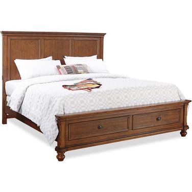 Oxford King Panel Storage Bed In Cherry
