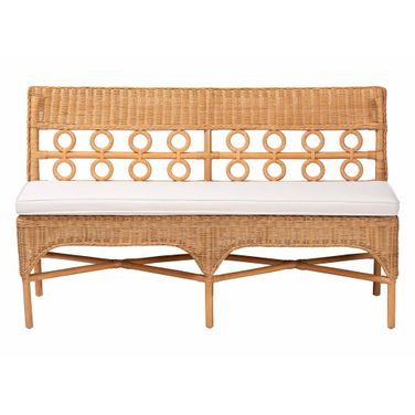 Oxford Rattan Dining Bench In Light Honey