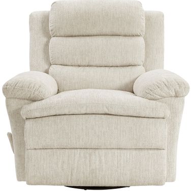 Oxford Swivel Glider Reclining Chair In Beige