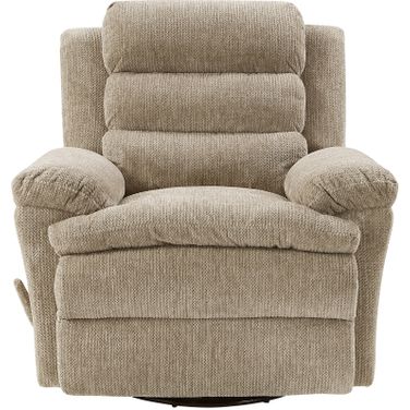 Oxford Swivel Glider Reclining Chair In Beige