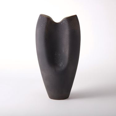 Oxus Pinched Large Vase In Black
