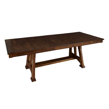 Ozark Trestle Table With One Butterfly Leaf In Warm Pecan
