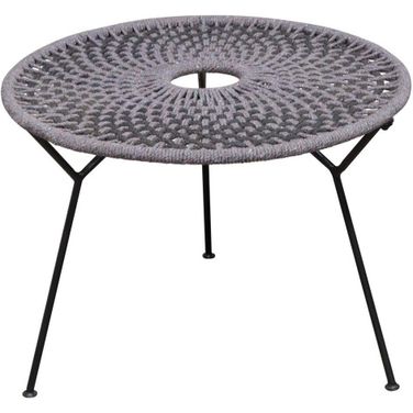 Pablo Accent Table in Black/Grey Rope with Black Metal Frame