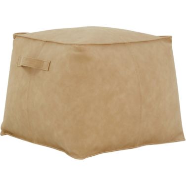 Pablo Vegan Leather Pouf In Camel
