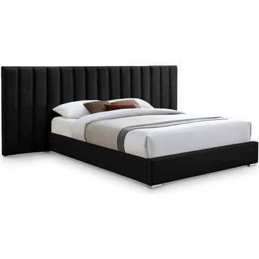 Pablo Velvet King Bed In Black