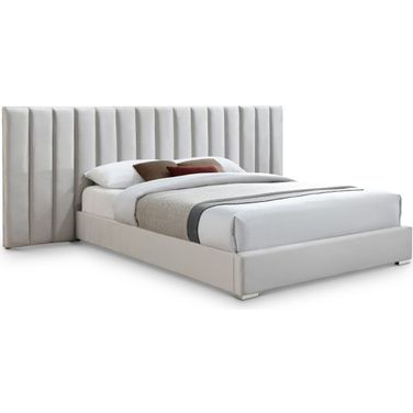 Pablo Velvet King Bed In Cream