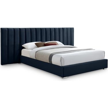 Pablo Velvet King Bed In Navy