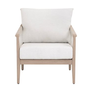 Pacific Outdoor Club Chair In White Speckle and Washed Ever Teak