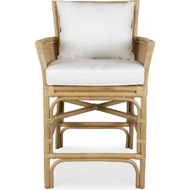 Pacific Rattan Counter Stool In White and Brown