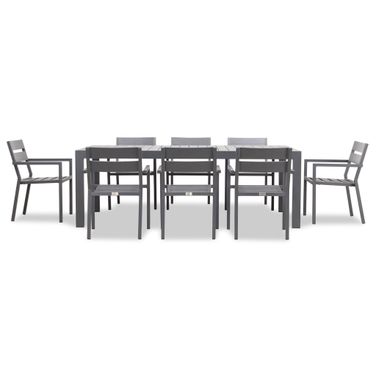 Pacifica Classic 8 Seat Rectangular Dining Set In Slate