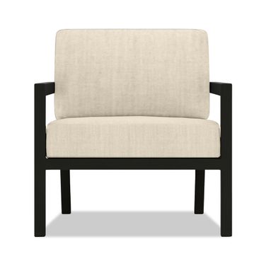 Pacifica Club Chair In Canvas Flax and Black