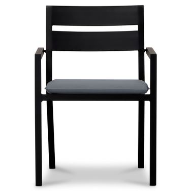Pacifica Dining Arm Chair In Canvas Charcoal and Black