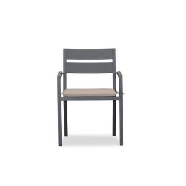 Pacifica Dining Arm Chair In Canvas Flax and Slate