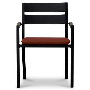 Pacifica Dining Arm Chair In Canvas Henna and Black