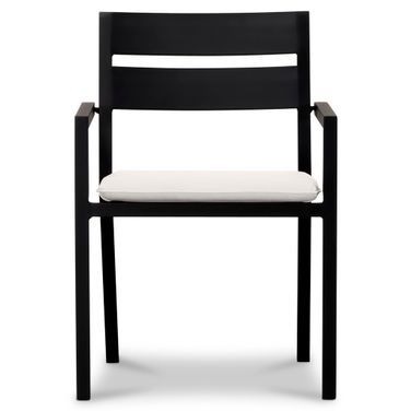 Pacifica Dining Arm Chair In Canvas Natural and Black