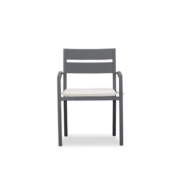 Pacifica Dining Arm Chair In Canvas Natural and Slate