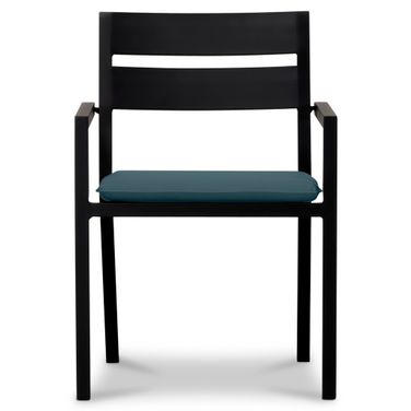 Pacifica Dining Arm Chair In Cast Lagoon and Black