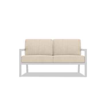 Pacifica Loveseat In Canvas Flax and White