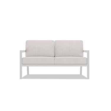 Pacifica Loveseat In Cast Silver and White