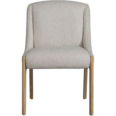 Pacifica Upholstered Polyester Natural Oak Modern Design Dining Chair In Beige