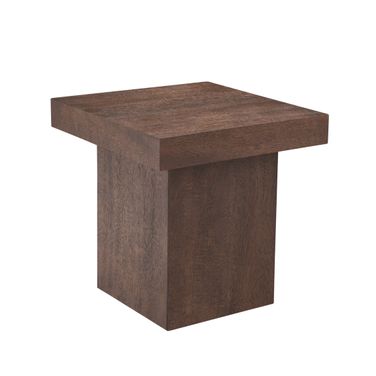 Padula 24 Inch Modern Large End Table Mango Veneers and Rectangular Top In Brown