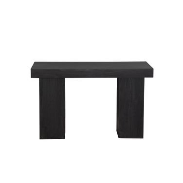 Padula 30 Inch Console Table with Mango Veneer and Double Pillar Base In Black