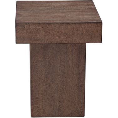Padula Square Small End Table In Dark Brown Oak