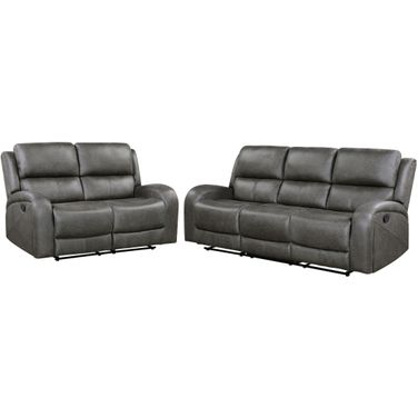 Pagosa Double Reclining Living Room Set In Gray