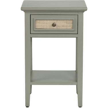 Painted 1 Drawer Accent/End Table In Brown and Green