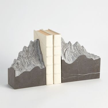 Pair Mountain Summit Bookends In Grey