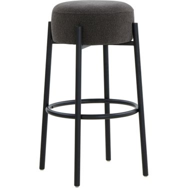 Paisleigh Metal Leg Barstool In Charcoal and Black