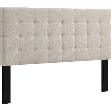 Paisley Beige Tufted King and California King Upholstered Linen Fabric Headboard