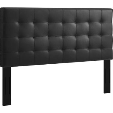 Paisley Black Tufted Full / Queen Upholstered Faux Leather Headboard