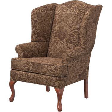 Paisley Wing Back Chair In Coco