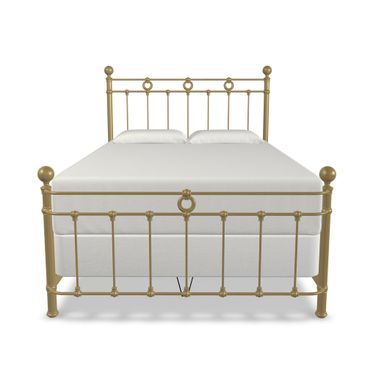 Paisley King Complete Bed with Metal Profile In Milky Gold