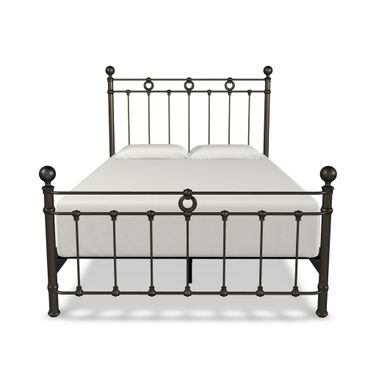 Paisley Queen Complete Bed with Metal Profile and Platform In Weathered Bronze