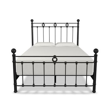 Paisley Queen Complete Bed with Metal Profile and Platform In Weathered Iron