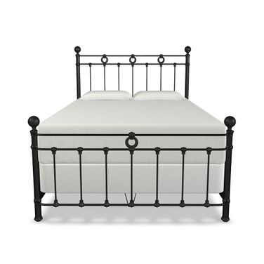 Paisley Queen Complete Bed with Metal Profile In Weathered Iron
