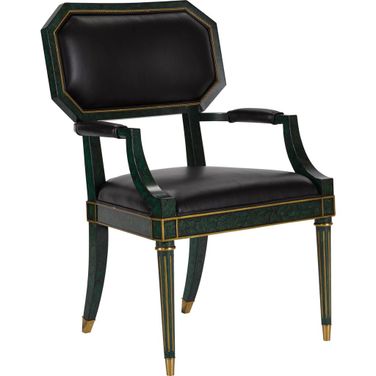 Palagonia Desk Chair In Malachite and Black
