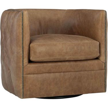 Palazzo Brown Leather Swivel Chair