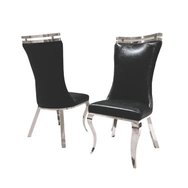 Palazzo Silver Chair Set of 2 In Black