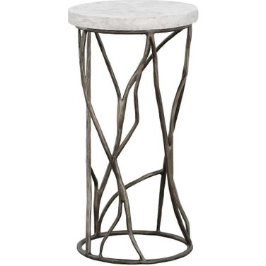 Palermo Drink Table In White and Natural Grey