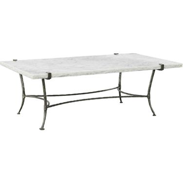 Palermo Rectangular Cocktail Table In White and Natural Grey