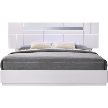 Palermo White Lacquer Queen Platform Bed