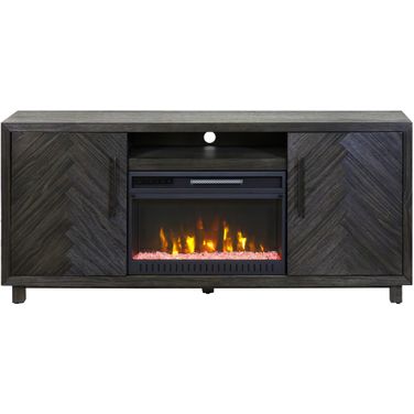 Palisades 67 Inch TV Stand with Fireplace Console In Charcoal