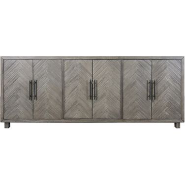 Palisades 90 Inch Six Door TV Console In Gray