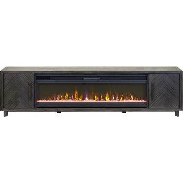 Palisades 96 Inch TV Stand with Fireplace Console In Charcoal