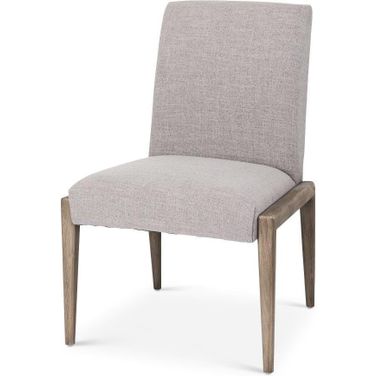 Palisades Cream Upholstery With Solid Wood Armless Dining Chair