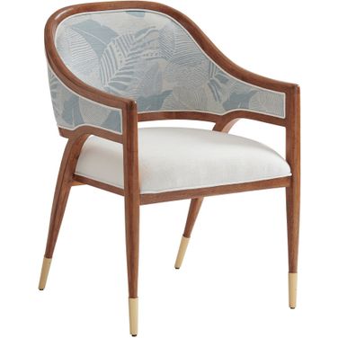 Palm Desert Jameson Upholstered Arm Chair In Blue And Beige