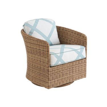 Palm Desert Poolside Swivel Occassional Chair In Dark Brown